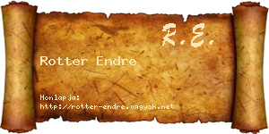 Rotter Endre névjegykártya